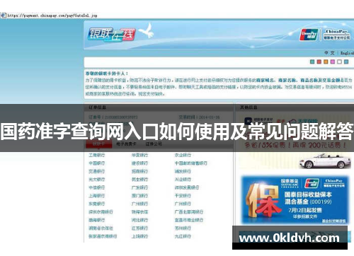 国药准字查询网入口如何使用及常见问题解答